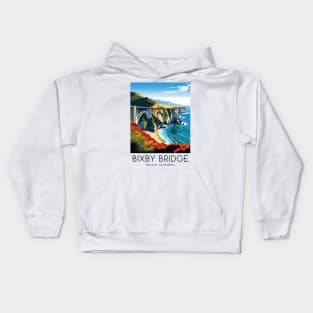 A Pop Art Travel Print of Bixby Bridge in Big Sur - California - US Kids Hoodie